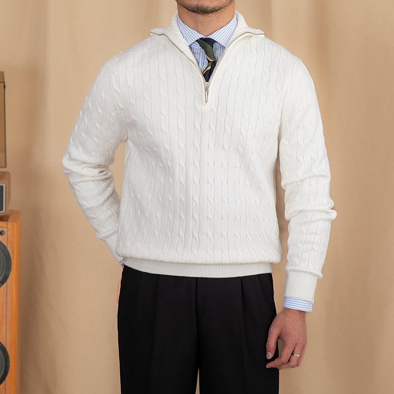 Cambridge Stand Collar Zip Sweater