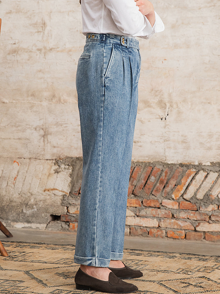 Stockholm Denim Straight Fit Trousers