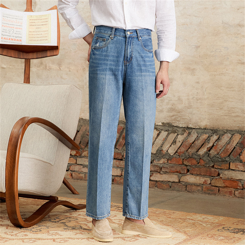 Napoli Denim Straight Fit Trousers