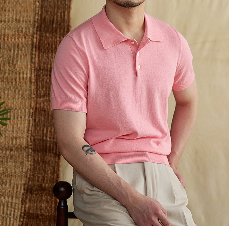 Portofino Knit Cotton Blend Polo Shirt