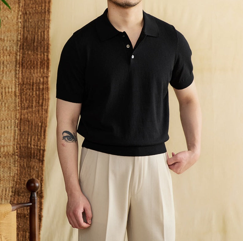 Portofino Knit Cotton Blend Polo Shirt