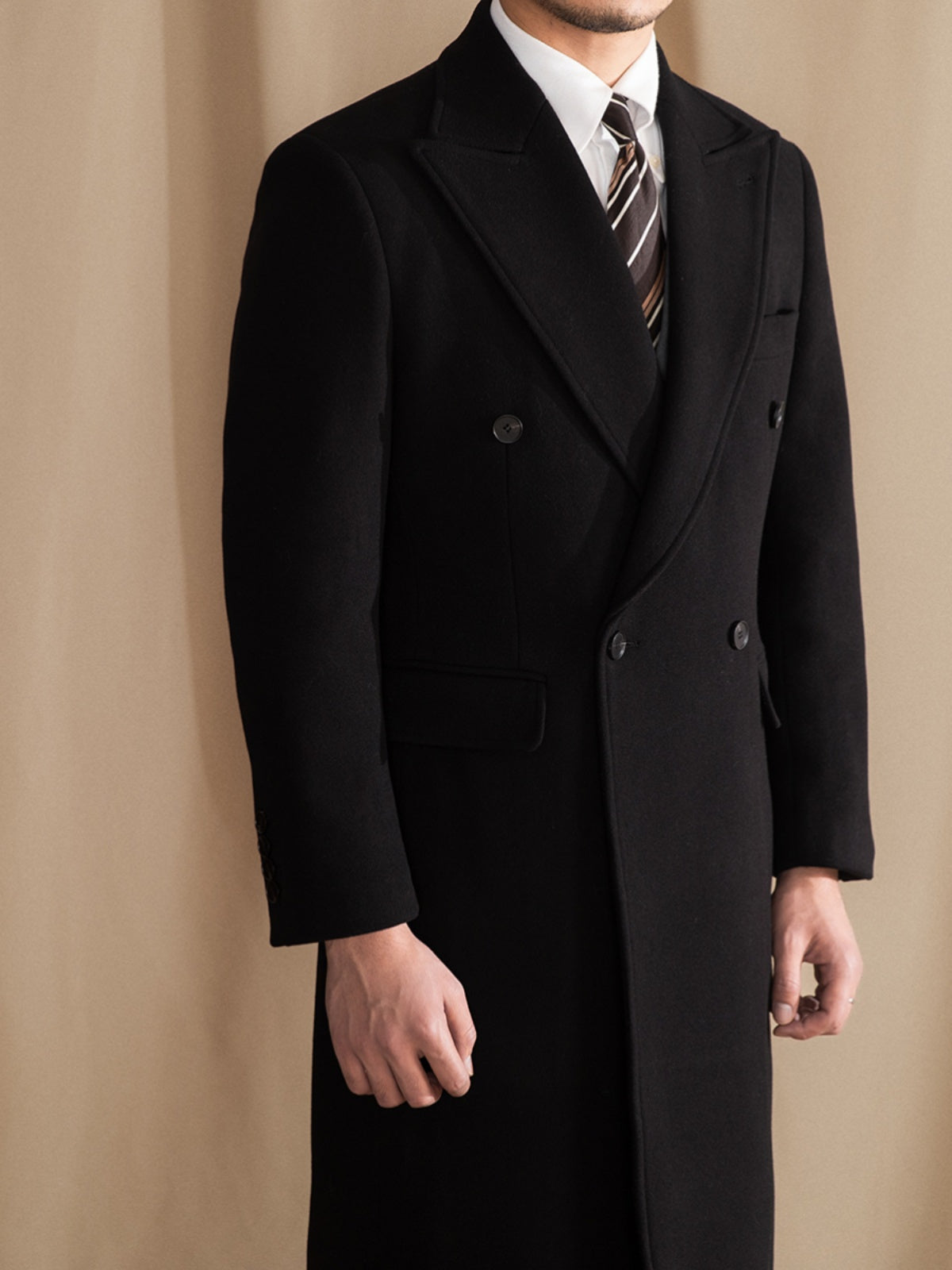 Ascot Double Breasted Wool Coat