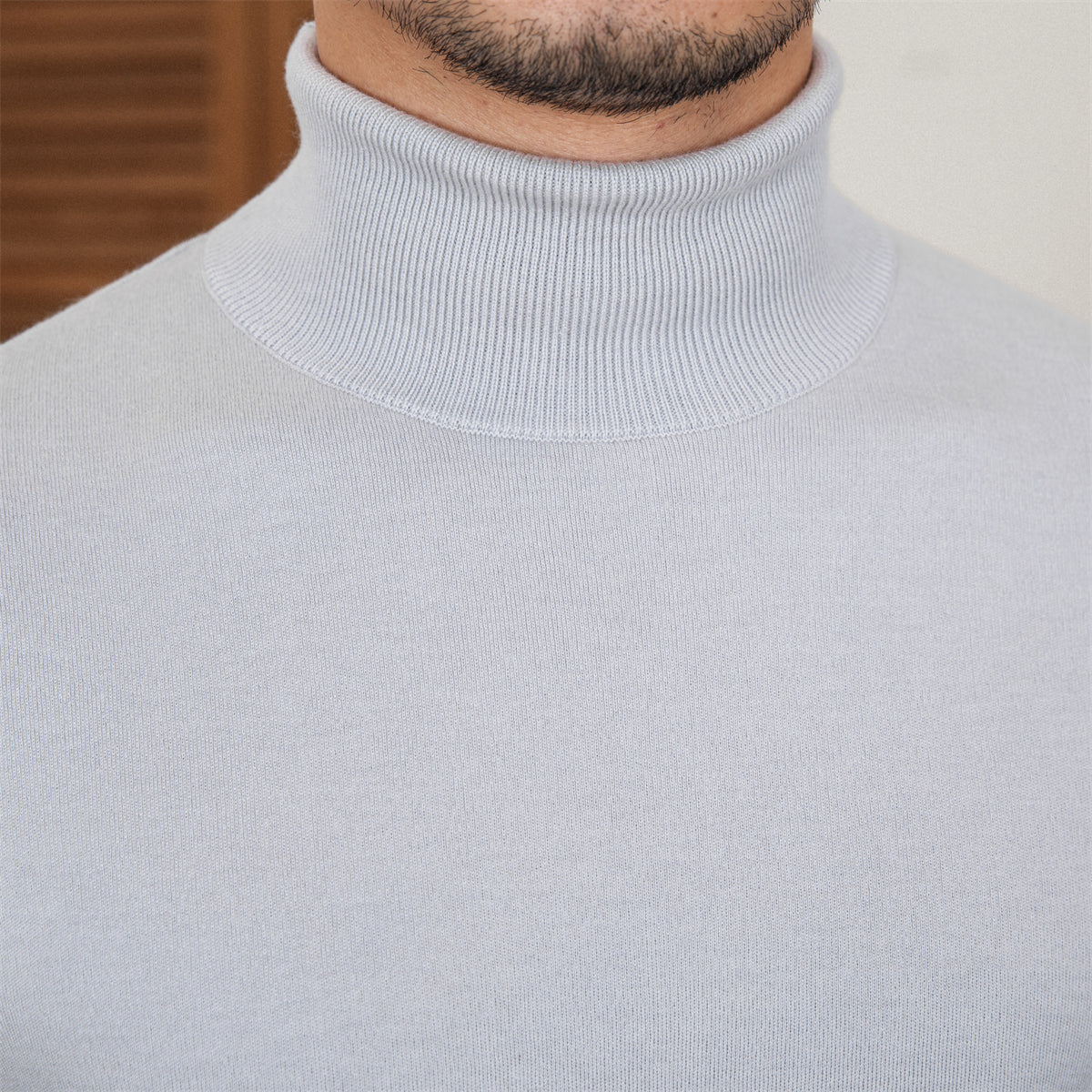 Saint-Germain Slim Fit Wool Blend Knit Turtle Neck