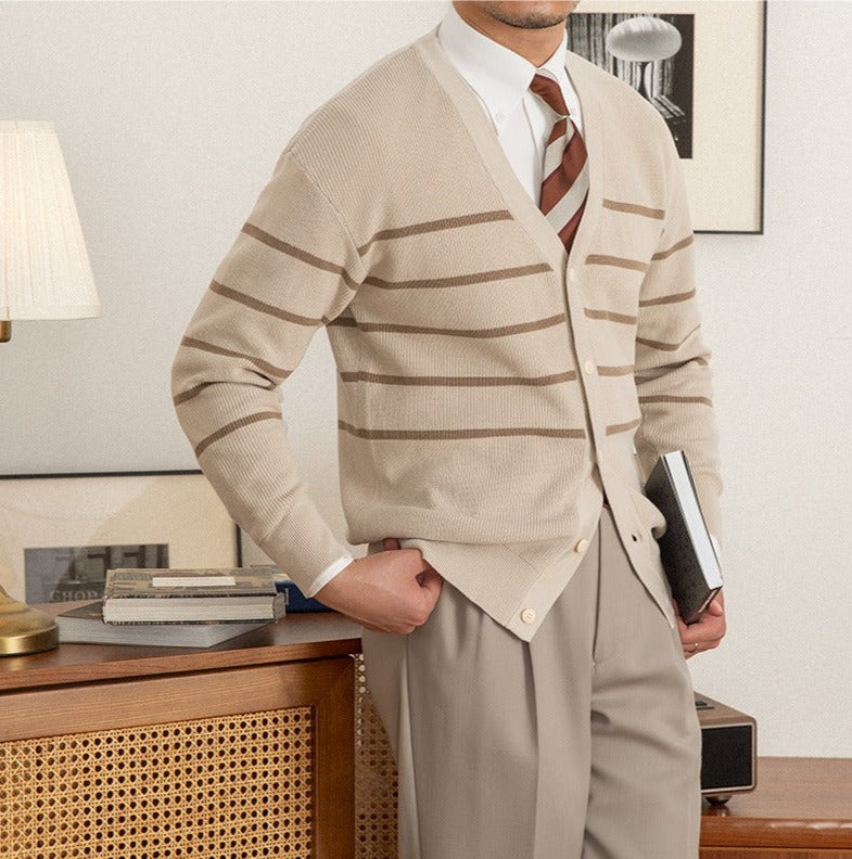 Lyon Striped Knitted Wool Blend