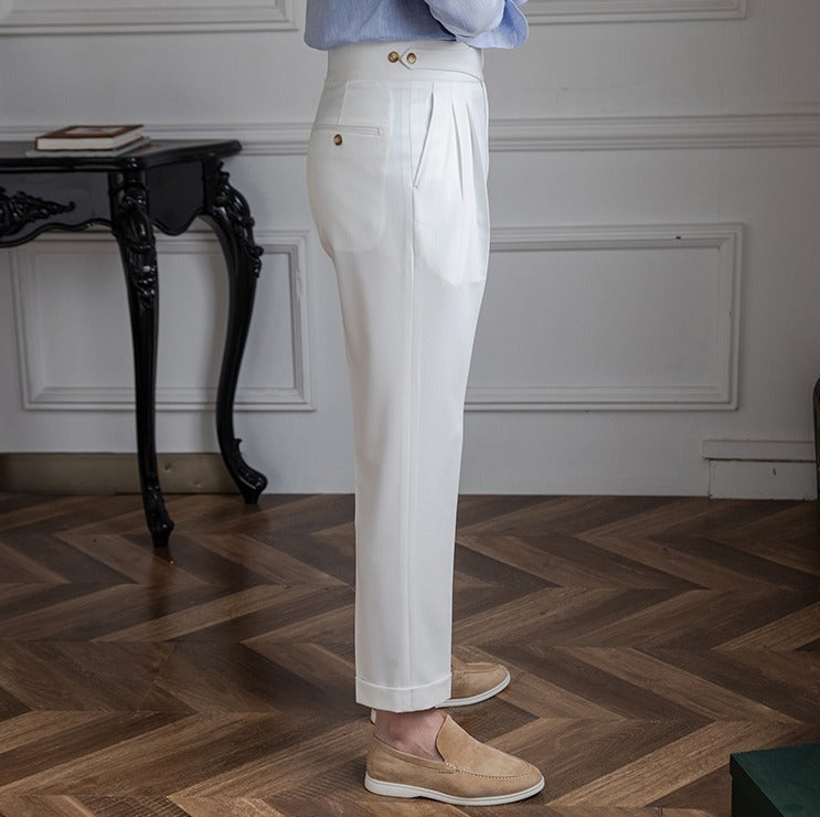 Milano Straight Fit Pleated Trousers