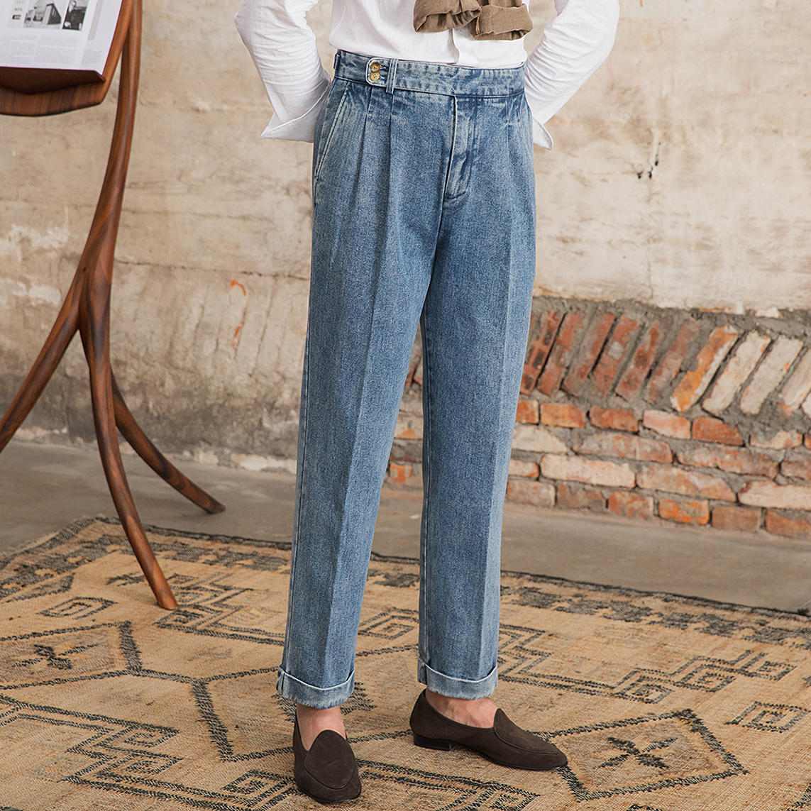 Stockholm Denim Straight Fit Trousers