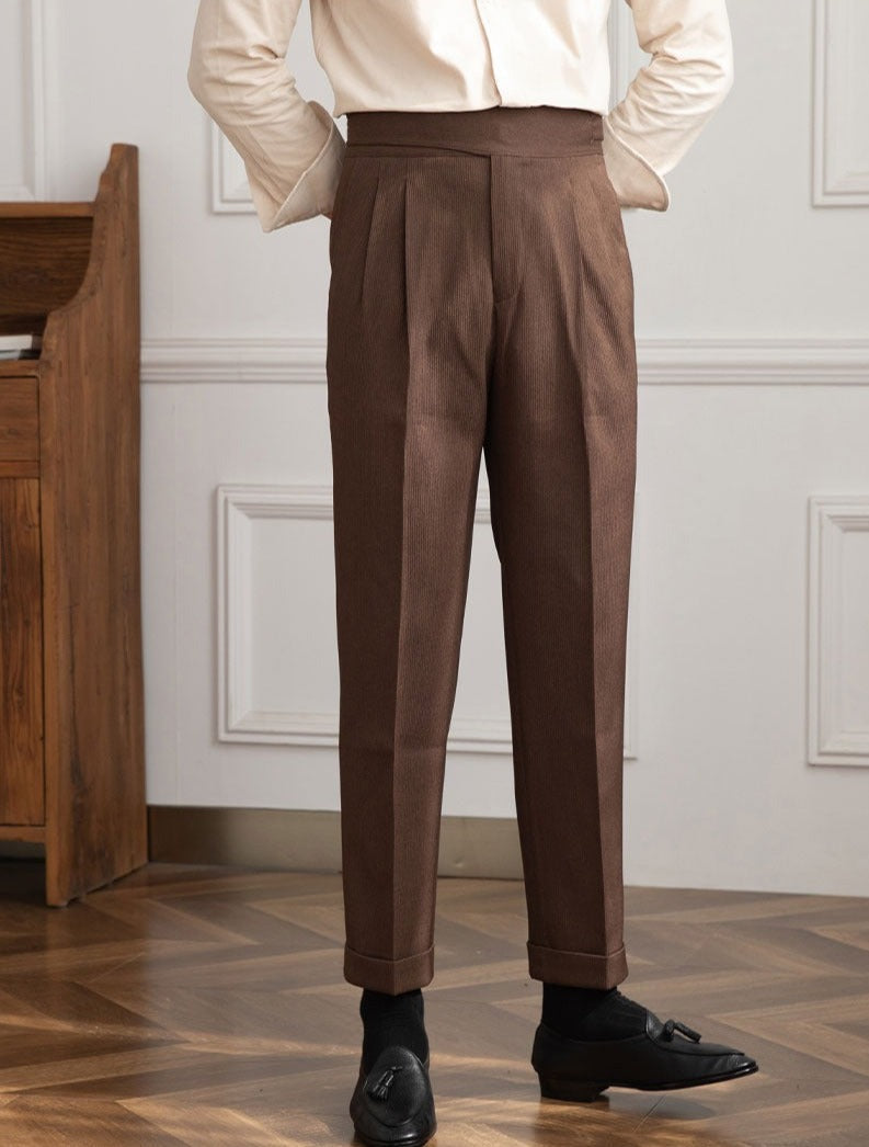 Mayfair Corduroy Pleated Trousers