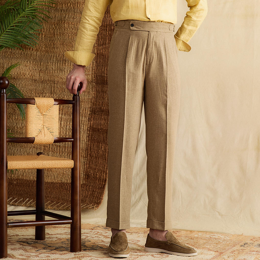 Munich Pleated Straight Fit Trousers