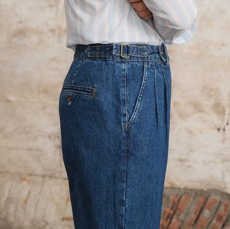 Spain Cotton Denim Trousers