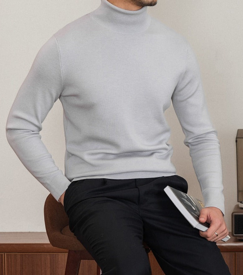 Saint-Germain Slim Fit Wool Blend Knit Turtle Neck