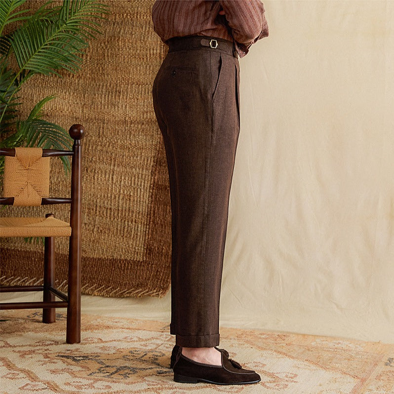 Munich Pleated Straight Fit Trousers