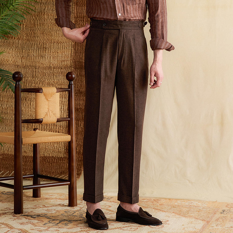 Munich Pleated Straight Fit Trousers