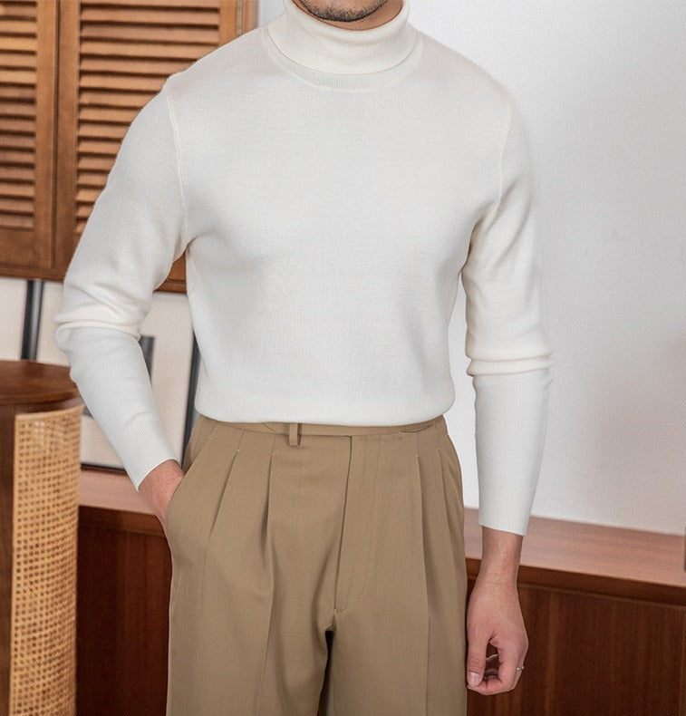 Saint-Germain Slim Fit Wool Blend Knit Turtle Neck