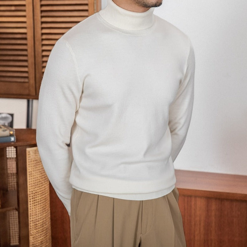 Saint-Germain Slim Fit Wool Blend Knit Turtle Neck