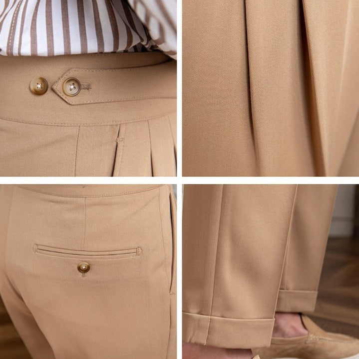 Milano Straight Fit Pleated Trousers