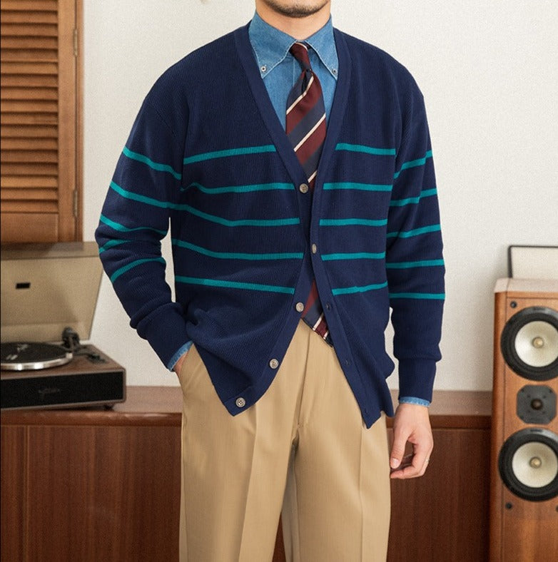 Lyon Striped Knitted Wool Blend