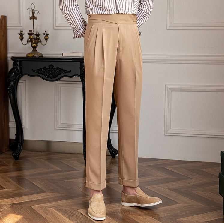 Milano Straight Fit Pleated Trousers