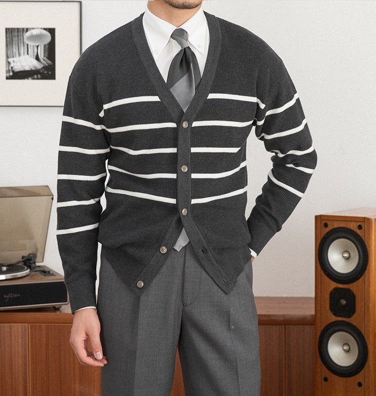 Lyon Striped Knitted Wool Blend