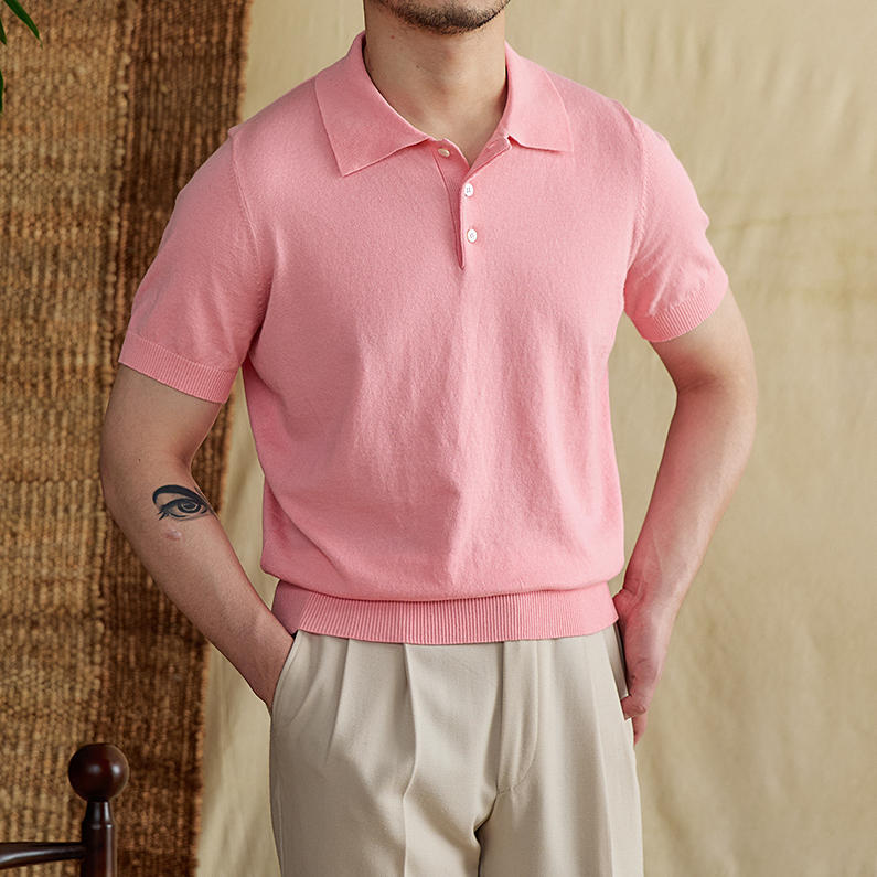 Portofino Knit Cotton Blend Polo Shirt