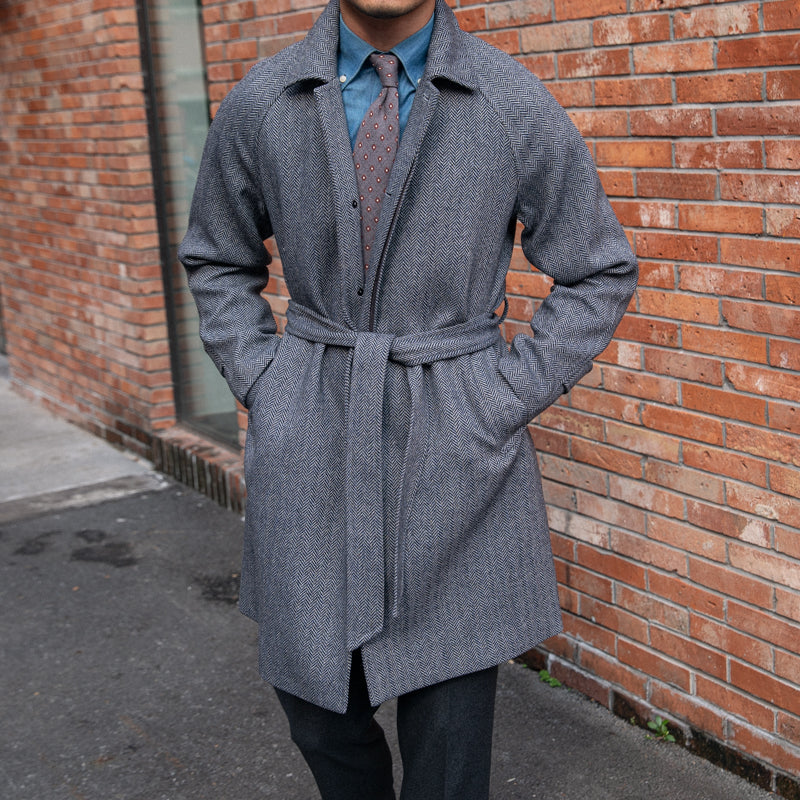 Cognac Belted Wool Blend Coat