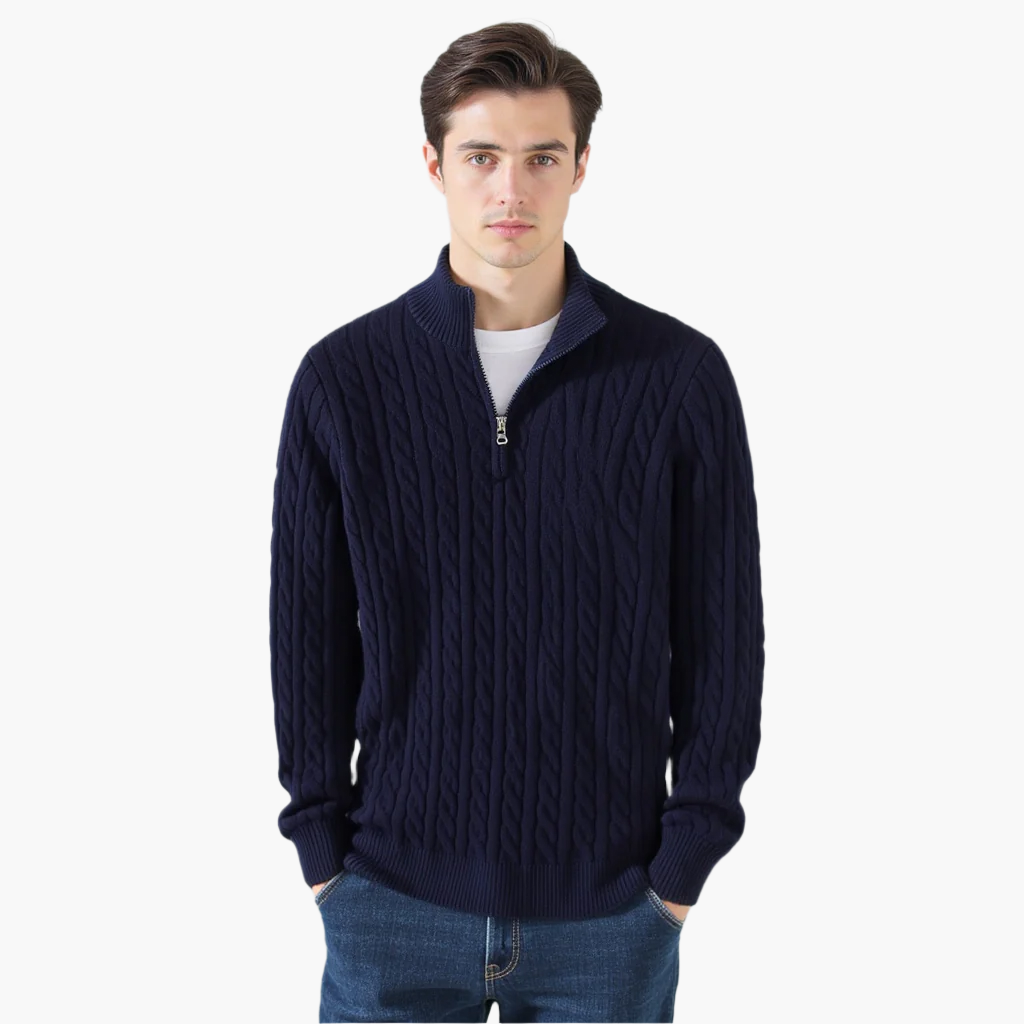 Belmont Cable Knit Half-Zip Sweater