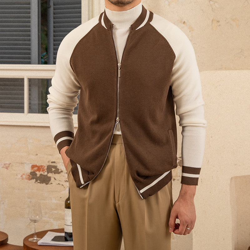 Belgravia Wool Blend Mock Baseball Jacket