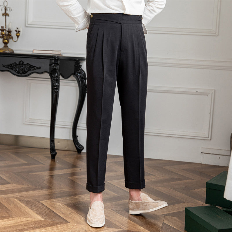 Milano Straight Fit Pleated Trousers