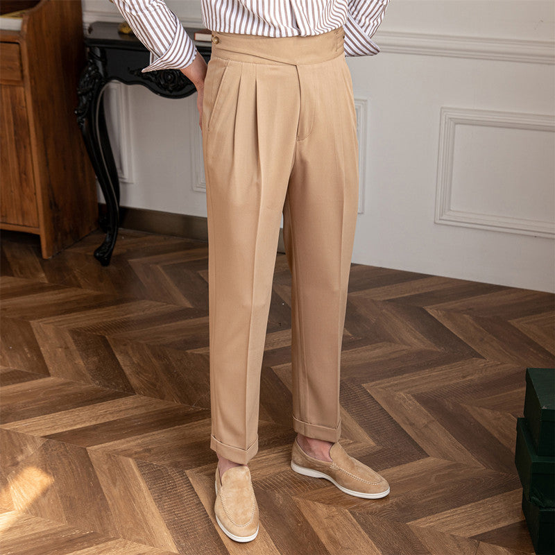 Milano Straight Fit Pleated Trousers