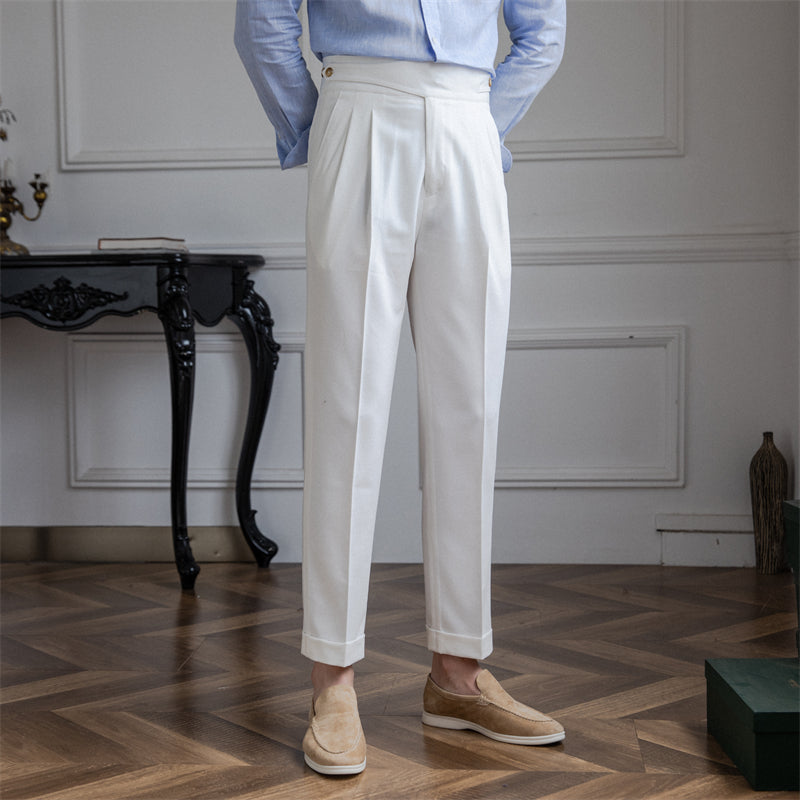 Milano Straight Fit Pleated Trousers